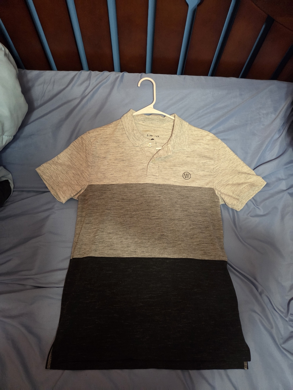 Aeropostale Three-Tone Polo Shirt - Neutral Gray/Charcoal Size Men's Medium